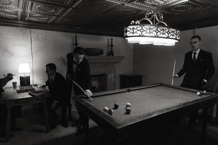 John beside the billiards table in the Cellars