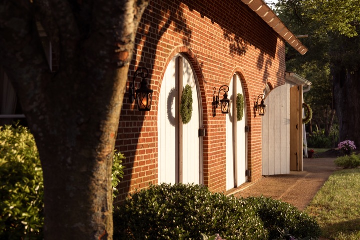 Evening light across the Carriage House brickwork